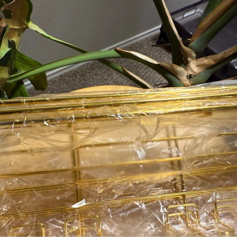 Gold Shower Caddy Set (6 pieces) with mounting adhesives. NWOB